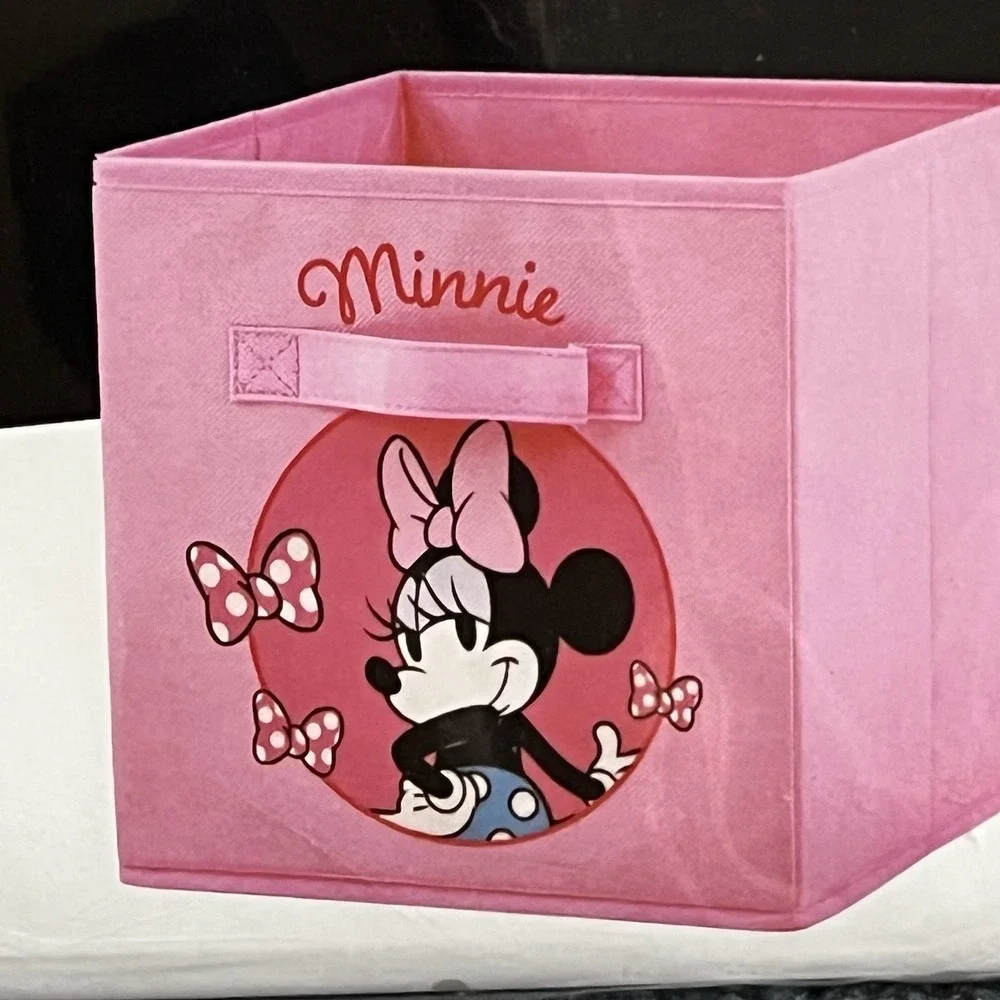 Disney Minnie Mouse Foldable Fabric Storage Bin Containers for‎ Shelves 10x10
